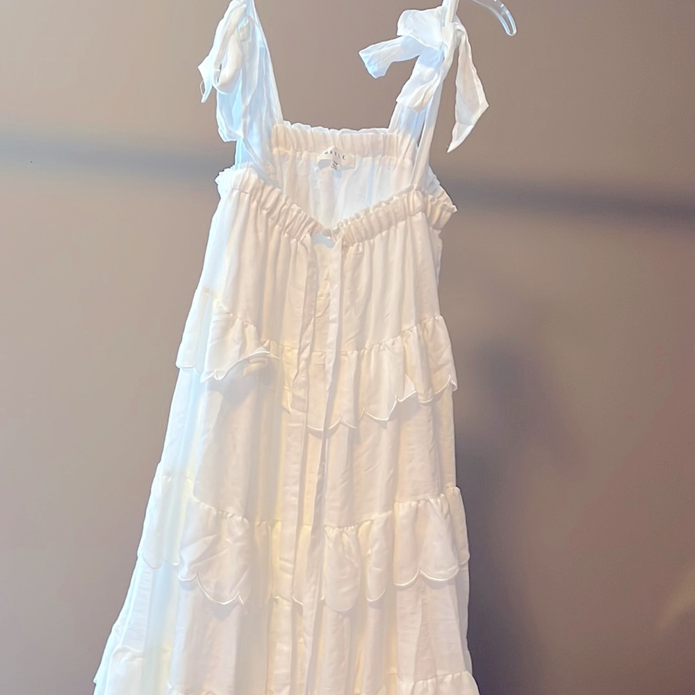 White flowy midi
